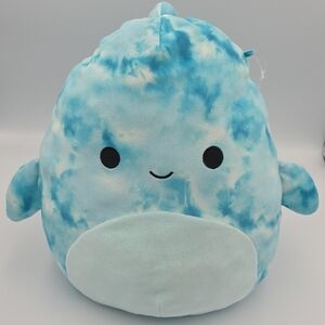 Squishmallows  Kelly Toy Luther The Shark Blue Tie Dye Plush 14”